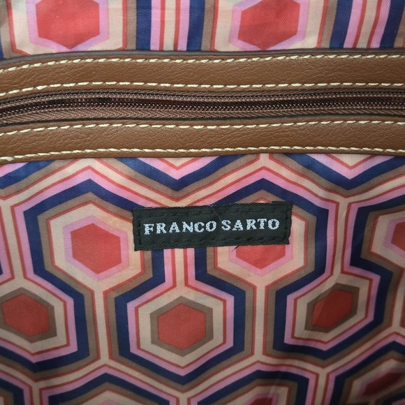 Franco Sarto Orange Nylon Shoulder Bag Casual Purse Multiple Pockets Resortwear - Picture 11 of 16